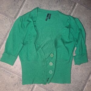 Take out women's green cardigan